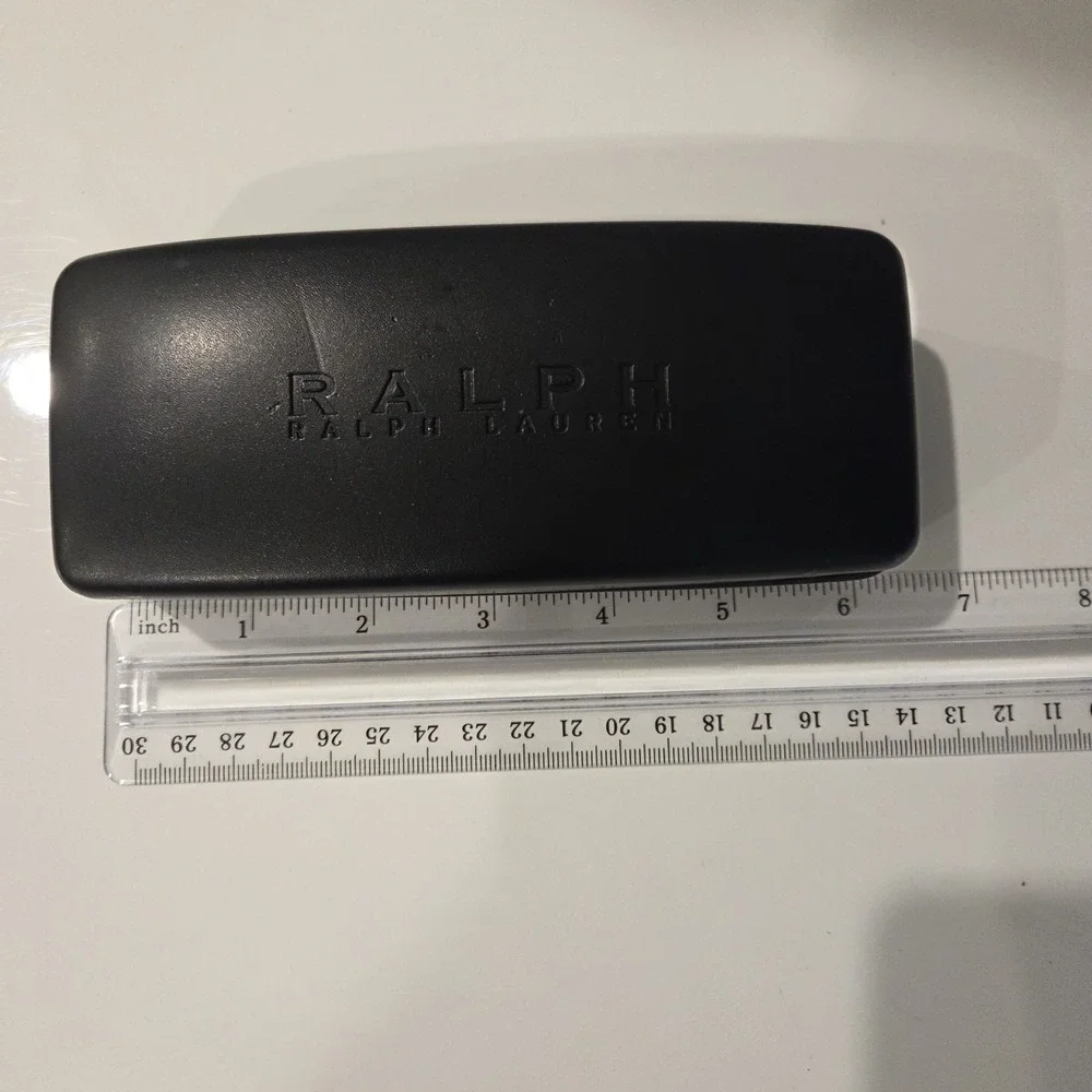 RALPH LAUREN BLACK AUTHENTIC EYEGLASSES SUNGLASSES HARD CLAM SHELL CASE + CLOTH